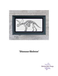 Thumbnail for Stitching Jules Design Cross Stitch Pattern Dinosaur Cross Stitch Pattern | Skeleton Cross Stitch Pattern | Blackwork | Instant PDF Download And Physical Pattern Options