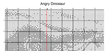 Stitching Jules Design Cross Stitch Pattern Dinosaur Tyrannosaurus Rex Monochrome Counted Cross-Stitch Pattern (Digital Download)