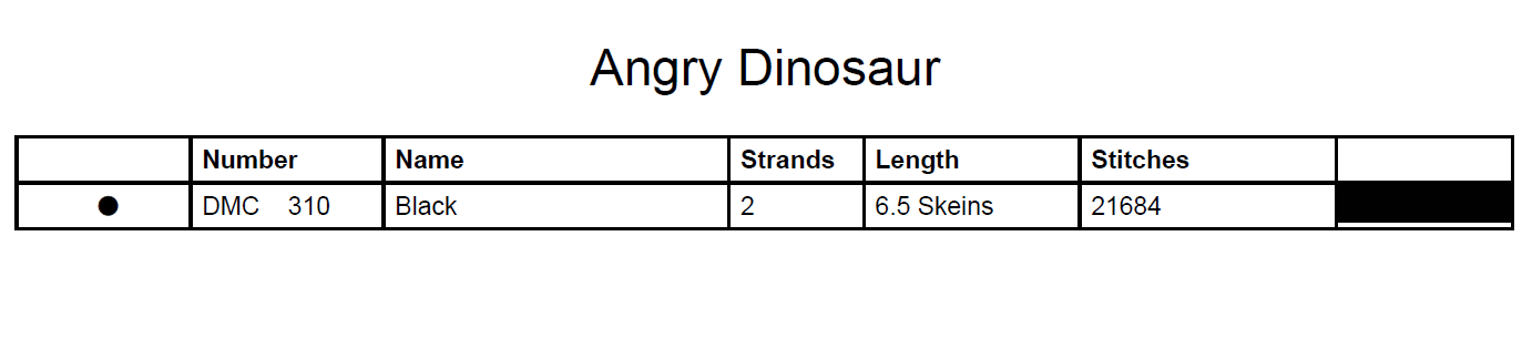 Stitching Jules Design Cross Stitch Pattern Dinosaur Tyrannosaurus Rex Monochrome Counted Cross-Stitch Pattern (Digital Download)