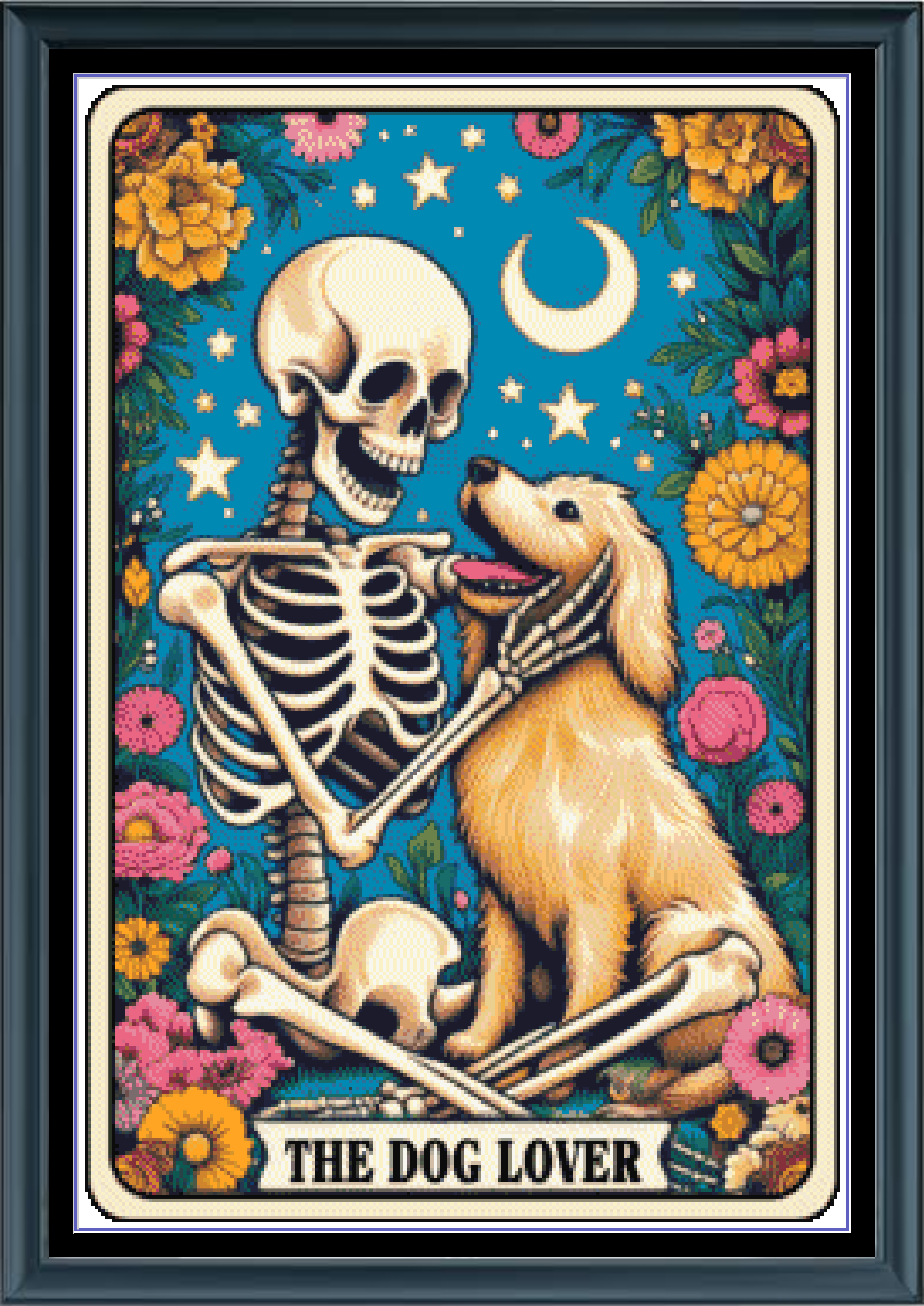 Stitching Jules Design Cross Stitch Pattern Dog Lover Pet Tarot Card Funny Counted Cross Stitch Pattern Digital Download