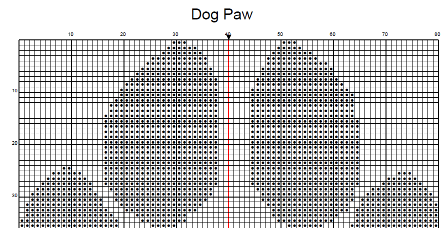 Stitching Jules Design Cross Stitch Pattern Dog Paw Monochrome Counted Cross-Stitch Pattern (Digital Download)