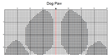 Stitching Jules Design Cross Stitch Pattern Dog Paw Monochrome Counted Cross-Stitch Pattern (Digital Download)