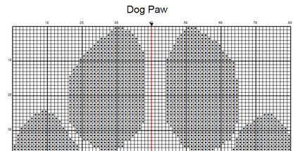 Stitching Jules Design Cross Stitch Pattern Dog Paw Monochrome Counted Cross-Stitch Pattern (Digital Download)