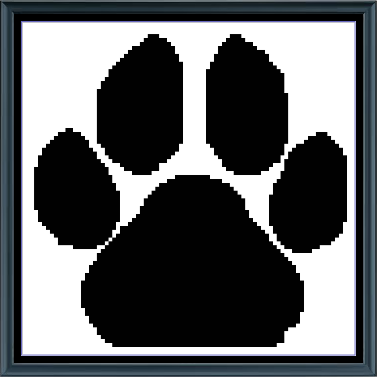 Stitching Jules Design Cross Stitch Pattern Dog Paw Monochrome Counted Cross-Stitch Pattern (Digital Download)