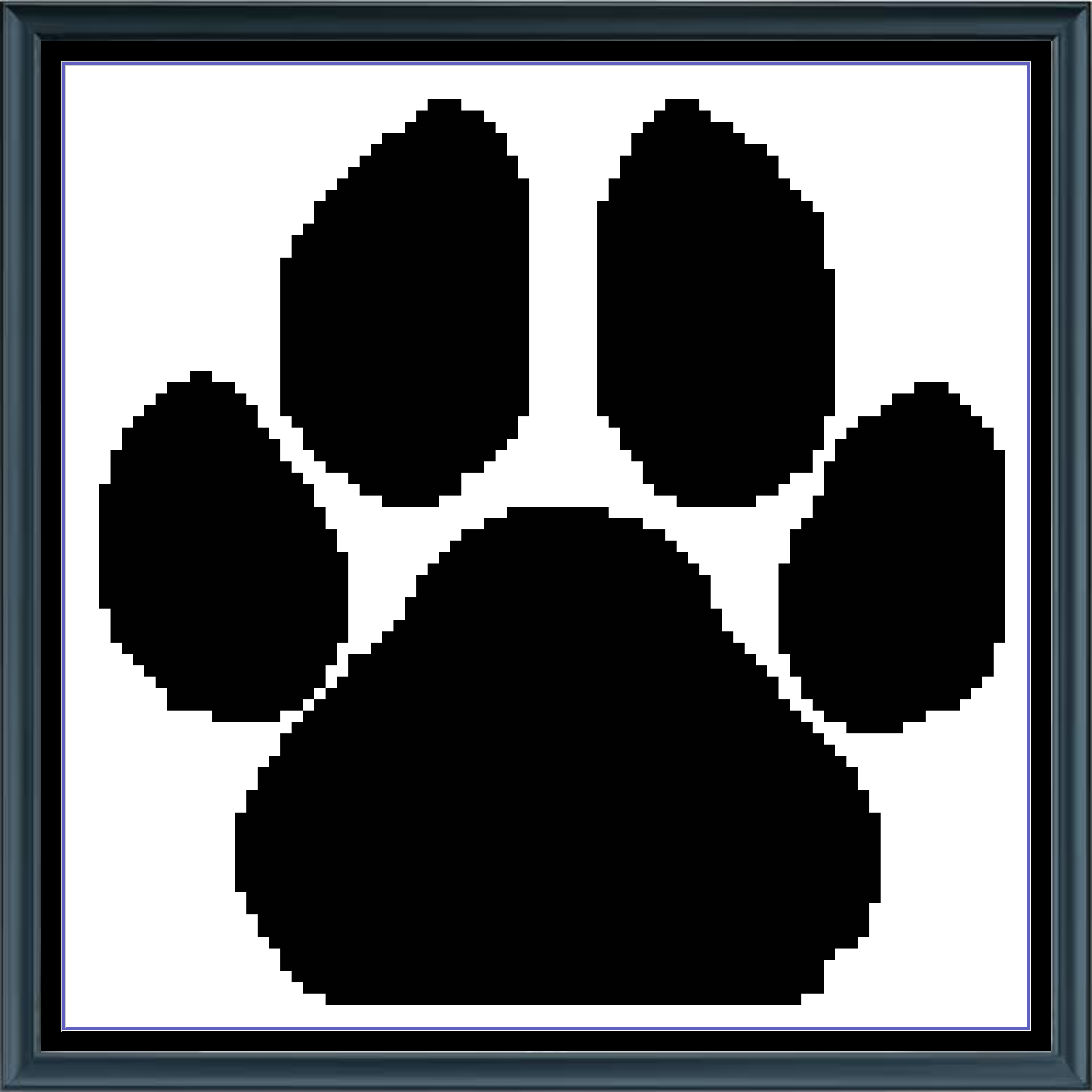 Stitching Jules Design Cross Stitch Pattern Dog Paw Monochrome Counted Cross-Stitch Pattern (Digital Download)