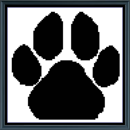 Stitching Jules Design Cross Stitch Pattern Dog Paw Monochrome Counted Cross-Stitch Pattern (Digital Download)