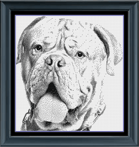 Thumbnail for Stitching Jules Design Cross Stitch Pattern Dogue De Bordeaux Cross Stitch Pattern | French Mastiff Cross Stitch Pattern | Blackwork | Instant PDF Download