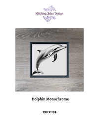 Thumbnail for Stitching Jules Design Cross Stitch Pattern Dolphin Medium Monochrome