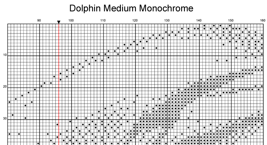 Stitching Jules Design Cross Stitch Pattern Dolphin Medium Monochrome