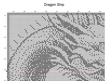 Stitching Jules Design Cross Stitch Pattern Dragon Boat Monochrome Cross Stitch Pattern Instant PDF Download