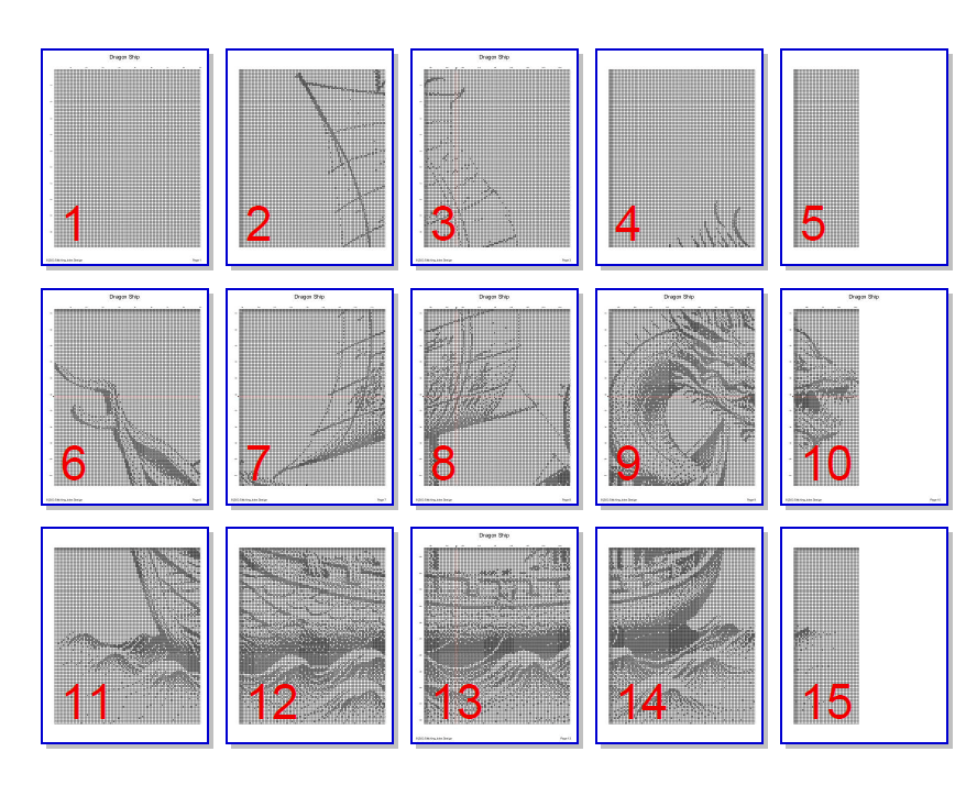 Stitching Jules Design Cross Stitch Pattern Dragon Boat Monochrome Cross Stitch Pattern Instant PDF Download