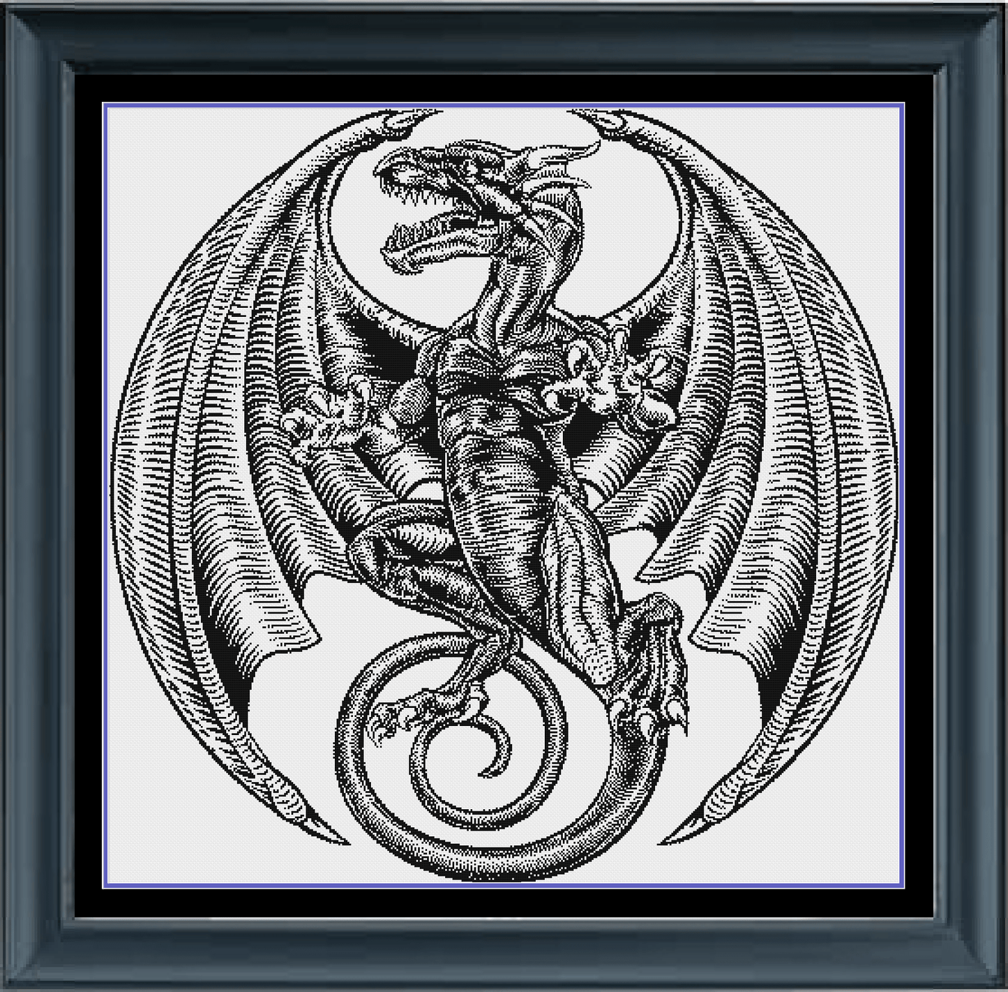 Stitching Jules Design Cross Stitch Pattern Instant PDF Download - $11 Dragon Cross Stitch Pattern | Fantasy Cross Stitch Pattern | Blackwork | Instant PDF Download And Physical Pattern Options