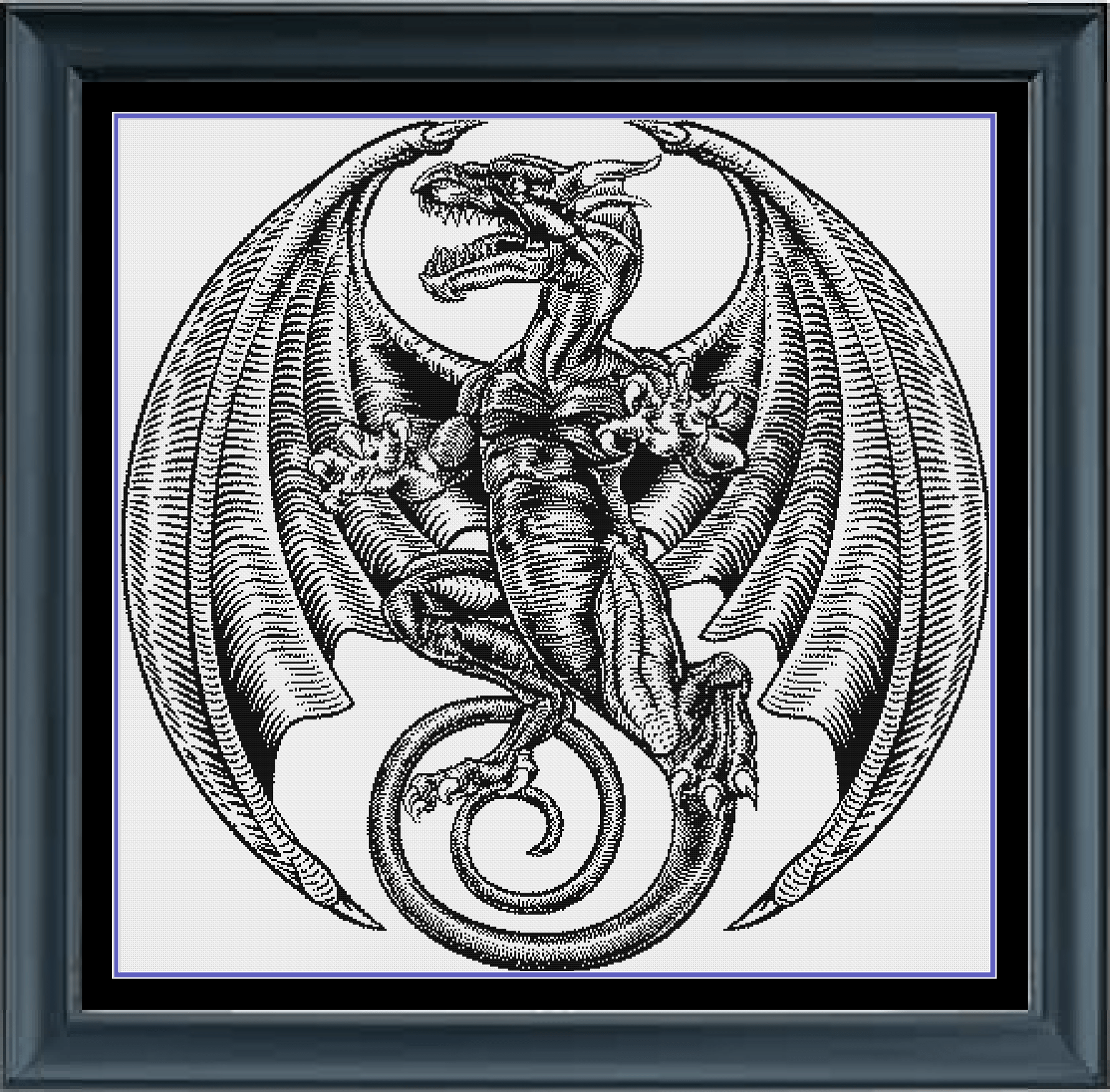 Stitching Jules Design Cross Stitch Pattern Instant PDF Download - $11 Dragon Cross Stitch Pattern | Fantasy Cross Stitch Pattern | Blackwork | Instant PDF Download And Physical Pattern Options