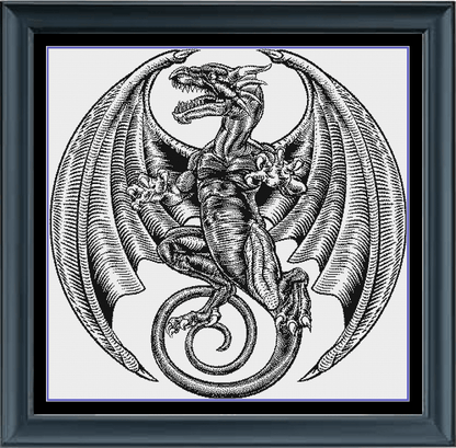 Stitching Jules Design Cross Stitch Pattern Instant PDF Download - $11 Dragon Cross Stitch Pattern | Fantasy Cross Stitch Pattern | Blackwork | Instant PDF Download And Physical Pattern Options