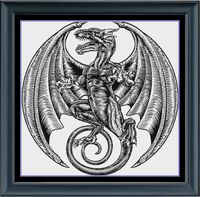 Thumbnail for Stitching Jules Design Cross Stitch Pattern Instant PDF Download - $11 Dragon Cross Stitch Pattern | Fantasy Cross Stitch Pattern | Blackwork | Instant PDF Download And Physical Pattern Options