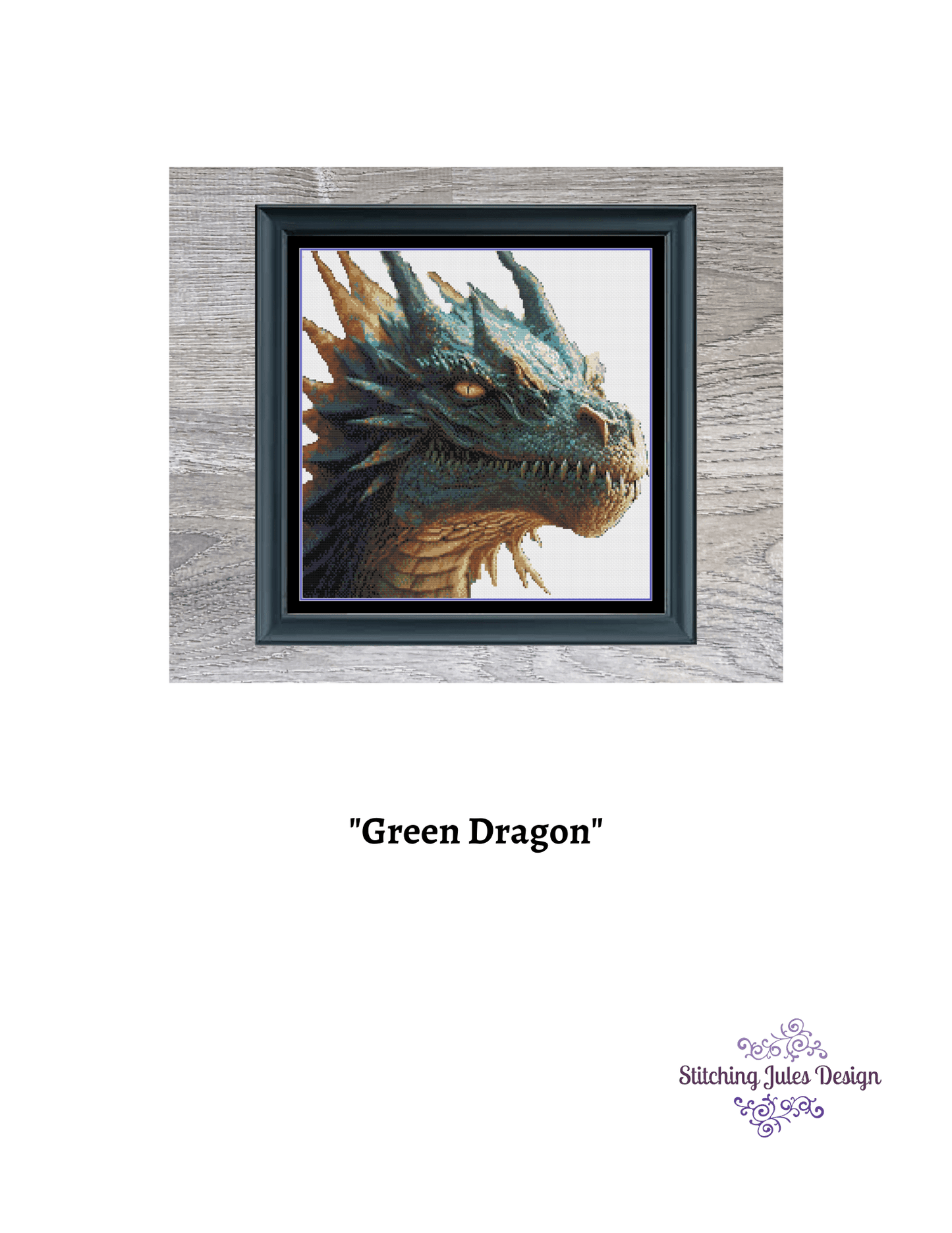 Stitching Jules Design Cross Stitch Pattern Dragon Cross Stitch Pattern | Fantasy Mythical Cross Stitch Pattern | Physical And Digital PDF Download Pattern Options