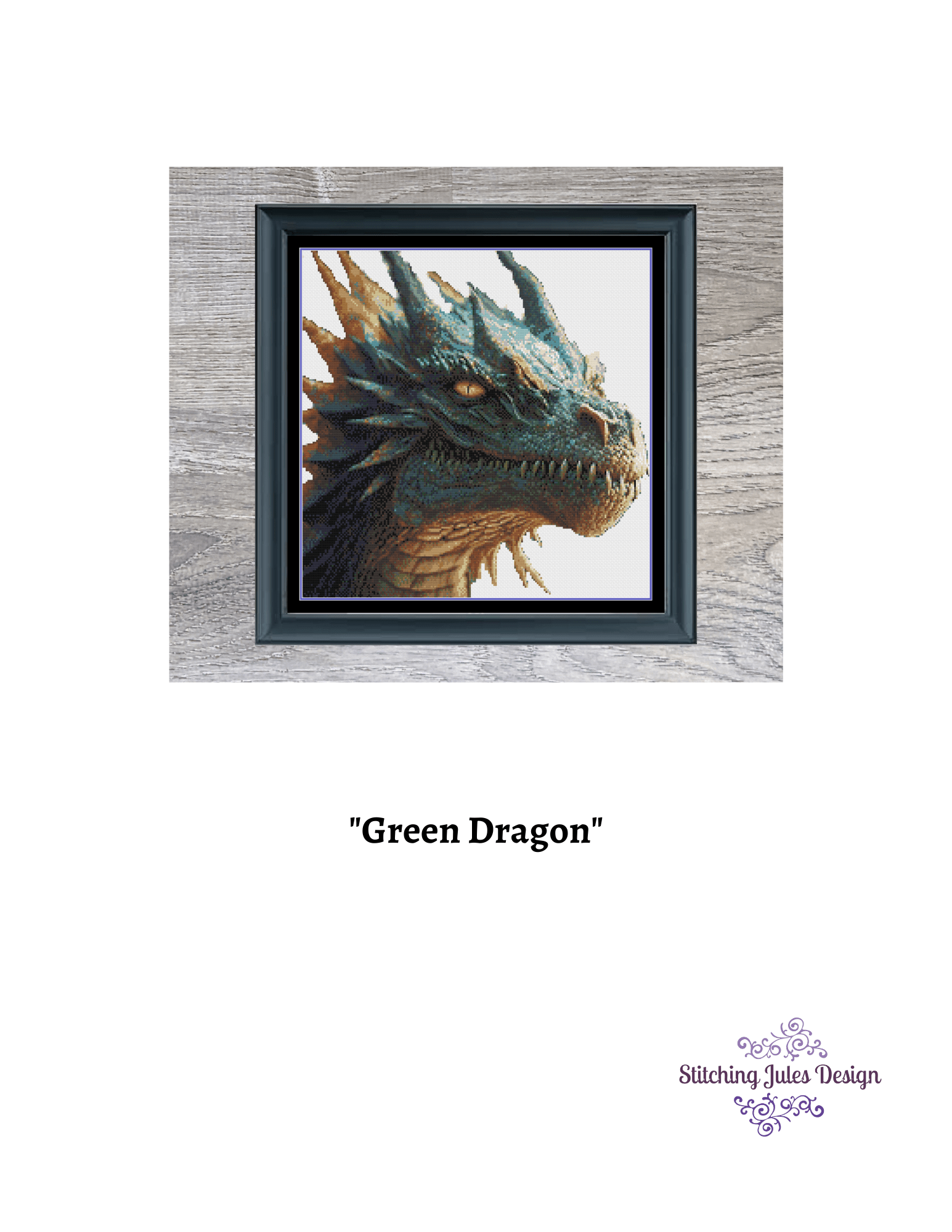 Stitching Jules Design Cross Stitch Pattern Dragon Cross Stitch Pattern | Fantasy Mythical Cross Stitch Pattern | Physical And Digital PDF Download Pattern Options
