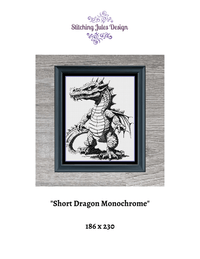 Thumbnail for Stitching Jules Design Cross Stitch Pattern Dragon Fantasy Cross-Stitch Pattern | Monochrome Blackwork | Instant Download PDF