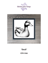 Thumbnail for Stitching Jules Design Cross Stitch Pattern Duck Mallard Bird Wildlife Hunting Monochrome Blackwork Counted Cross Stitch Pattern Digital Download