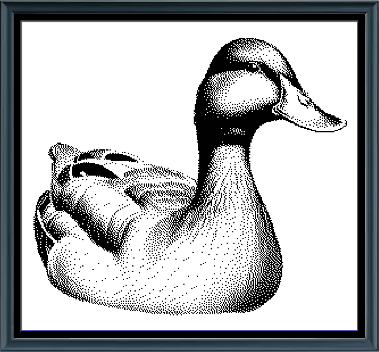 Stitching Jules Design Cross Stitch Pattern Duck Mallard Bird Wildlife Hunting Monochrome Blackwork Counted Cross Stitch Pattern Digital Download