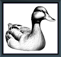 Thumbnail for Stitching Jules Design Cross Stitch Pattern Duck Mallard Bird Wildlife Hunting Monochrome Blackwork Counted Cross Stitch Pattern Digital Download