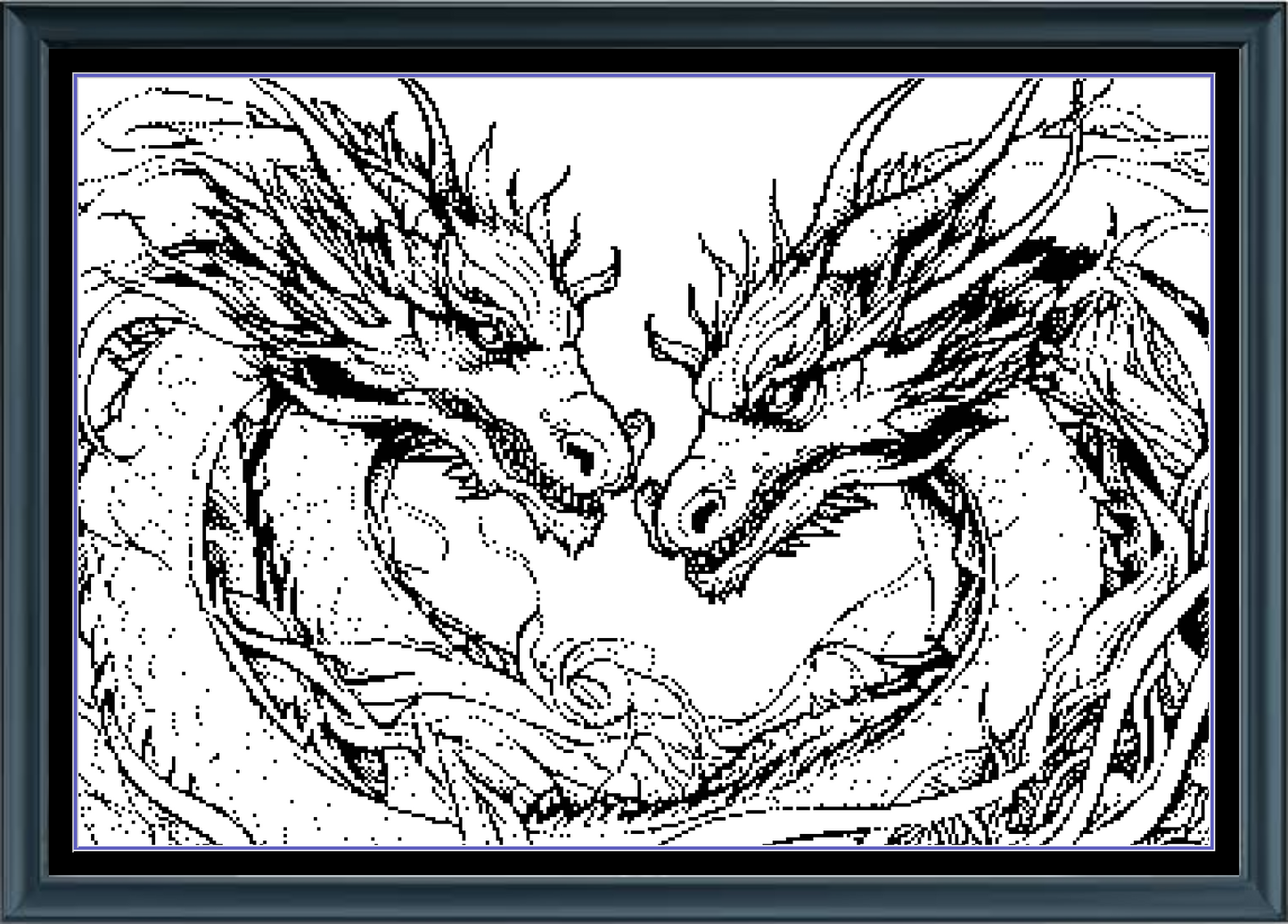 Stitching Jules Design Cross Stitch Pattern Dueling Dragons Fantasy Creatures Monochrome Blackwork Counted Cross Stitch Pattern Digital Download
