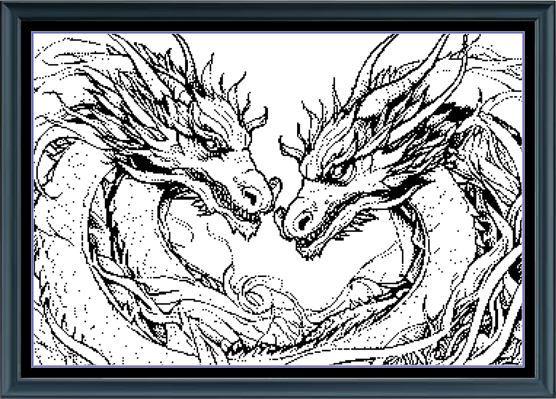 Stitching Jules Design Cross Stitch Pattern Dueling Dragons Fantasy Creatures Monochrome Blackwork Counted Cross Stitch Pattern Digital Download