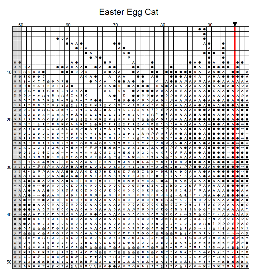 Stitching Jules Design Cross Stitch Pattern Easter Egg Cat Counted Cross-Stitch Pattern (Digital Download)