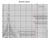 Thumbnail for Stitching Jules Design Cross Stitch Pattern Eclectic House Architecture Monochrome Blackwork Counted Cross Stitch Pattern Digital Download