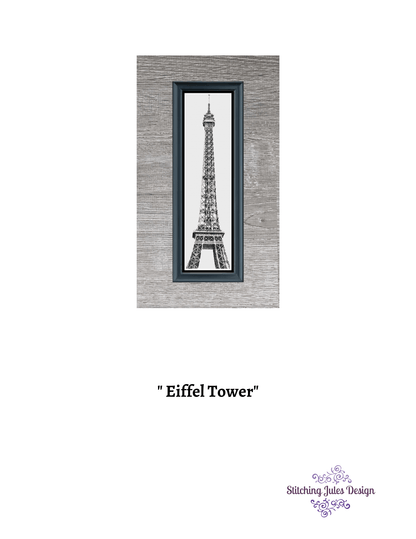 Stitching Jules Design Cross Stitch Pattern Eiffel Tower Cross Stitch Pattern | Paris Cross Stitch Pattern | Blackwork Cross Stitch Pattern | Physical And Digital PDF Download Pattern Options