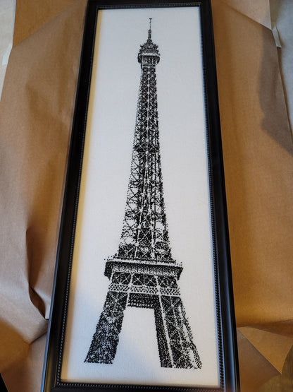 Stitching Jules Design Cross Stitch Pattern Eiffel Tower Medium Monochrome Counted Cross-Stitch Pattern | Instant Download PDF