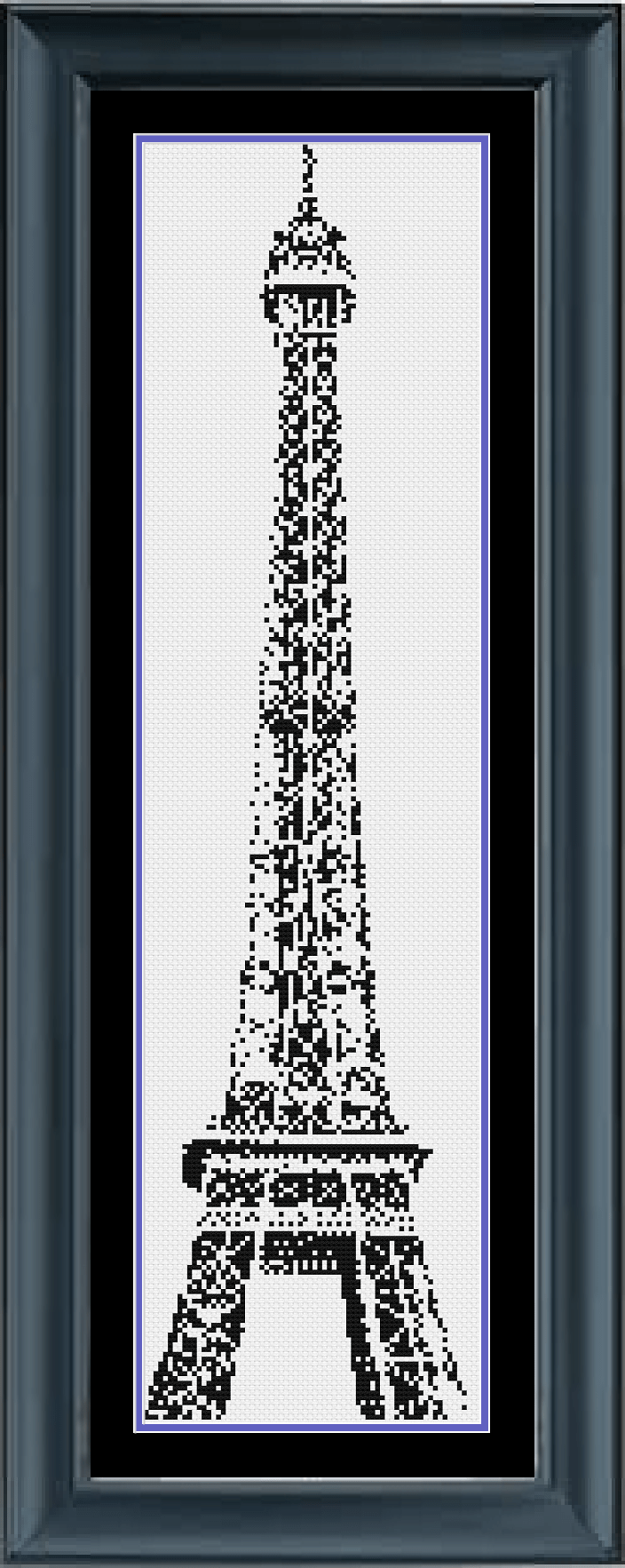 Stitching Jules Design Cross Stitch Pattern Eiffel Tower Medium Monochrome Counted Cross-Stitch Pattern | Instant Download PDF