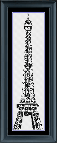Thumbnail for Stitching Jules Design Cross Stitch Pattern Eiffel Tower Medium Monochrome Counted Cross-Stitch Pattern | Instant Download PDF