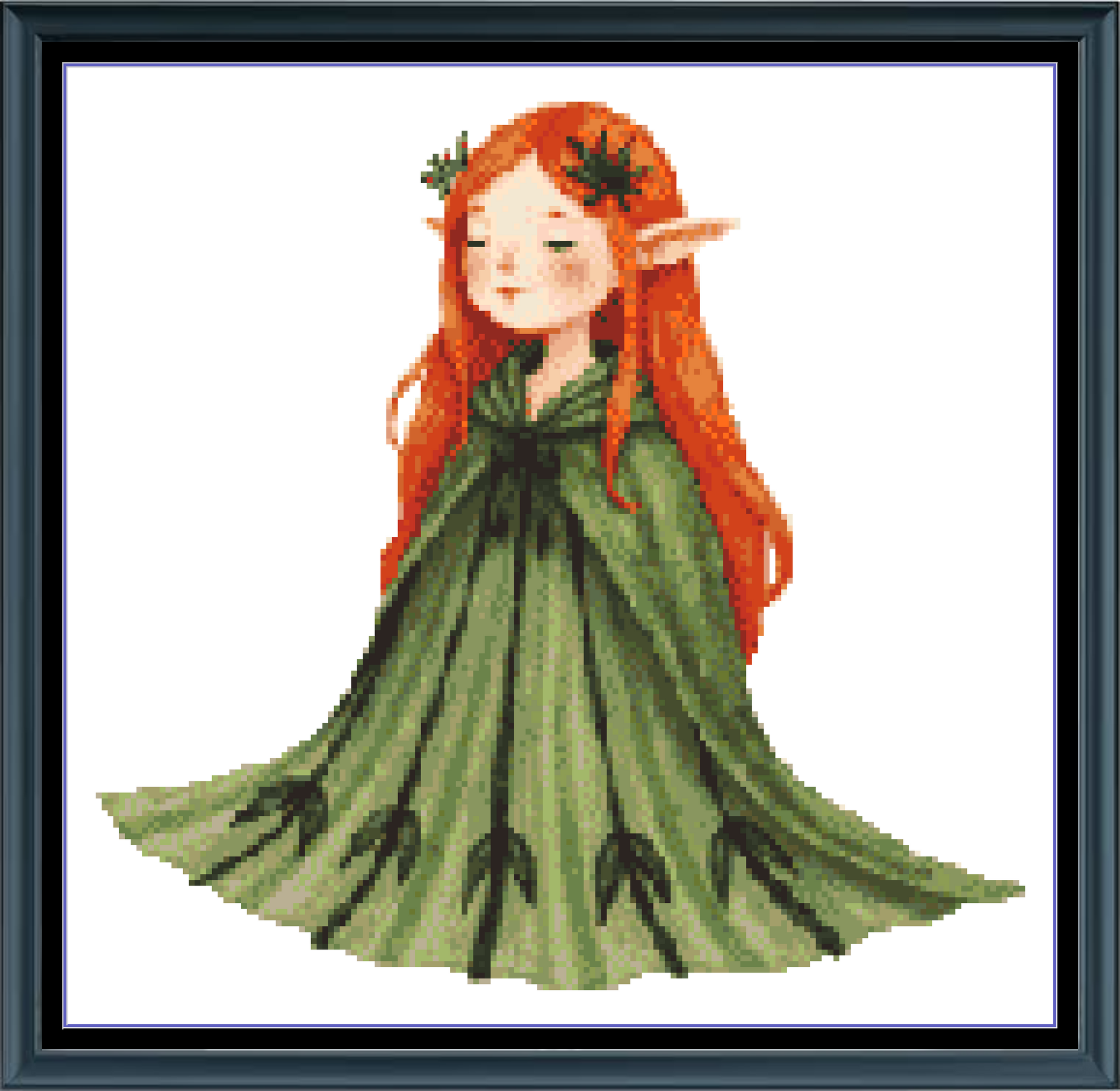 Elf Girl Fantasy Arwin Medieval Counted Cross Stitch Pattern Digital D ...