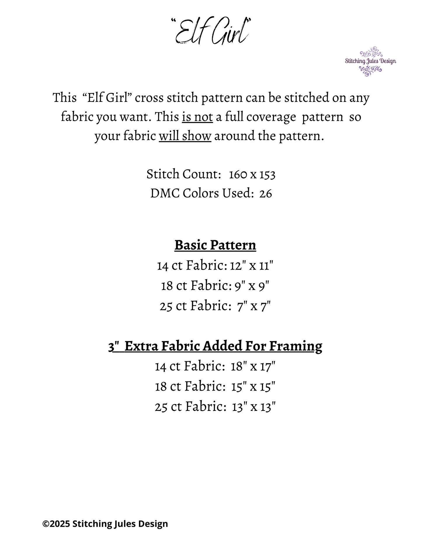 Stitching Jules Design Cross Stitch Pattern Elf Girl Fantasy Arwin Medieval Counted Cross Stitch Pattern Digital Download