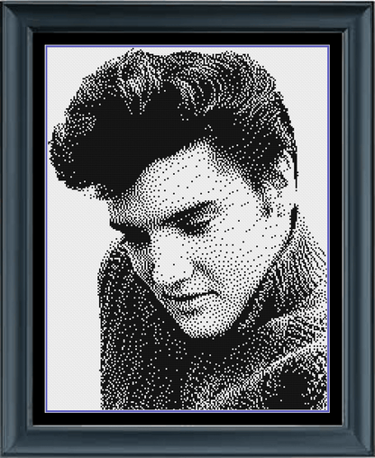Stitching Jules Design Cross Stitch Pattern Elvis Presley Cross Stitch Pattern | Monochrome Cross Stitch Pattern | PDF Digital Download   Pattern Keeper Ready