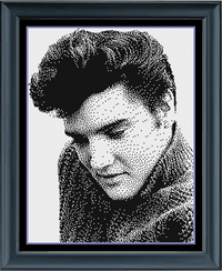 Thumbnail for Stitching Jules Design Cross Stitch Pattern Elvis Presley Cross Stitch Pattern | Monochrome Cross Stitch Pattern | PDF Digital Download   Pattern Keeper Ready