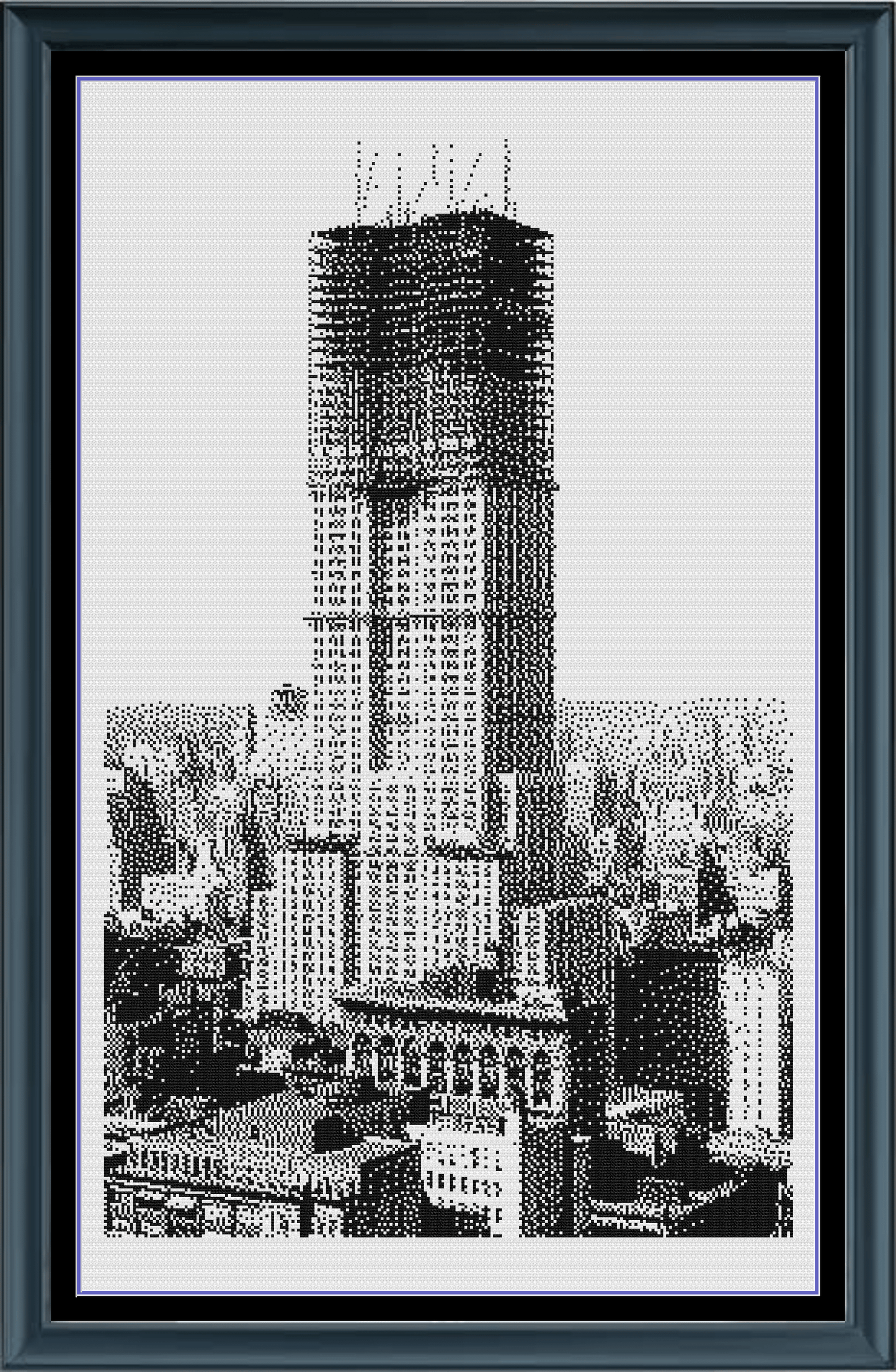 Stitching Jules Design Cross Stitch Pattern Empire State Building Construction Vintage Monochrome Counted Cross-Stitch Pattern (Digital Download)