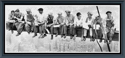 Stitching Jules Design Cross Stitch Pattern Empire State Workers Monochrome Cross Stitch Design Digital Download