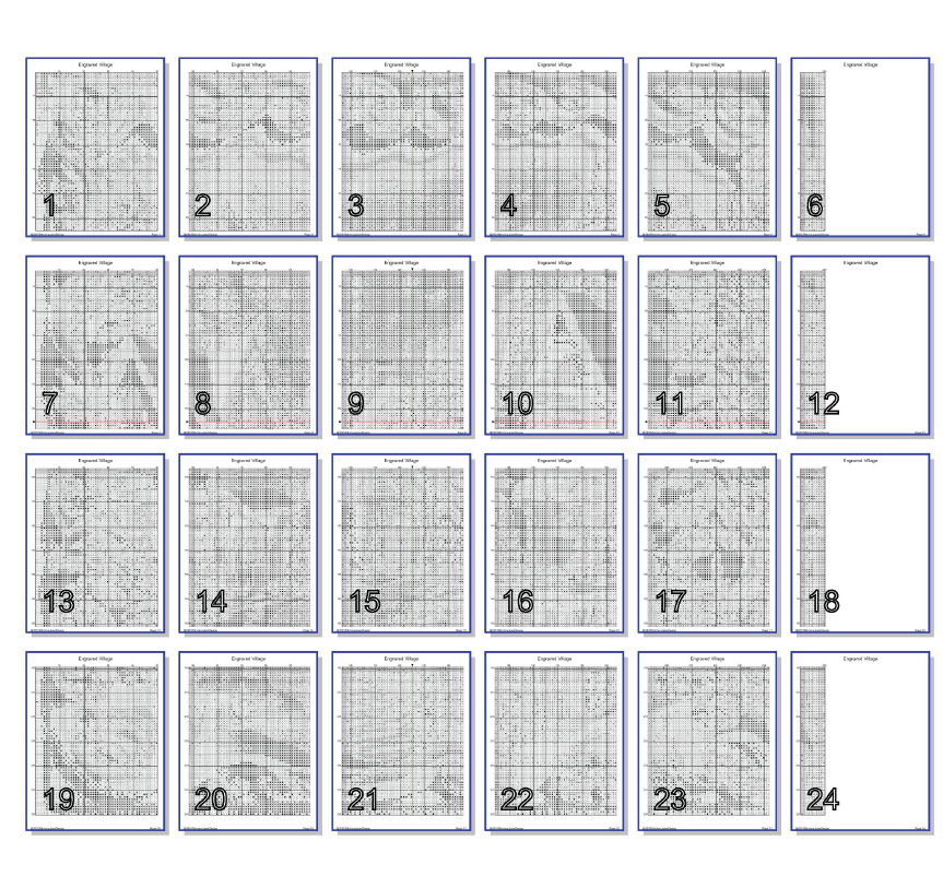 Stitching Jules Design Cross Stitch Pattern Engraved Village Winter Snow Counted Cross-Stitch Pattern (Digital Download)