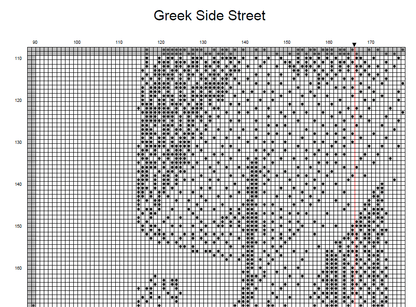 Stitching Jules Design Cross Stitch Pattern European Greek City Street Monochrome Cross Stitch Pattern Instant PDF Download