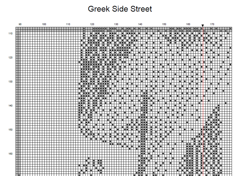 Stitching Jules Design Cross Stitch Pattern European Greek City Street Monochrome Cross Stitch Pattern Instant PDF Download
