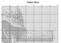 Thumbnail for Stitching Jules Design Cross Stitch Pattern Fallen Hero Monochrome