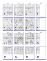 Thumbnail for Stitching Jules Design Cross Stitch Pattern Fantasy House Monochrome Sketch Counted Cross Stitch Pattern Digital Download