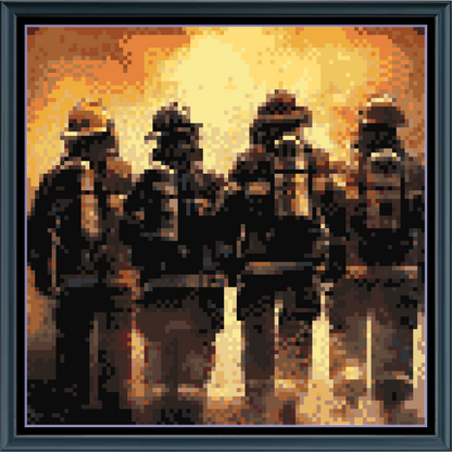 Stitching Jules Design Cross Stitch Pattern Firefighters Fire Firemen First Responders Mini Full Coverage Counted Cross Stitch Pattern Digital Download