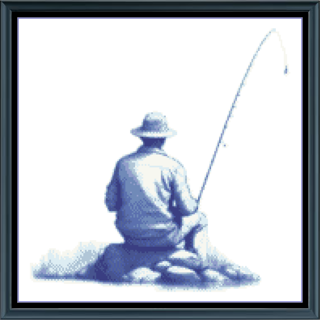 Stitching Jules Design Cross Stitch Pattern Fisherman Fishing Father Grandfather Counted Cross-Stitch Pattern Digital Download