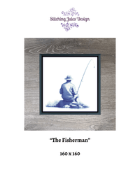 Thumbnail for Stitching Jules Design Cross Stitch Pattern Fisherman Fishing Father Grandfather Counted Cross-Stitch Pattern Digital Download