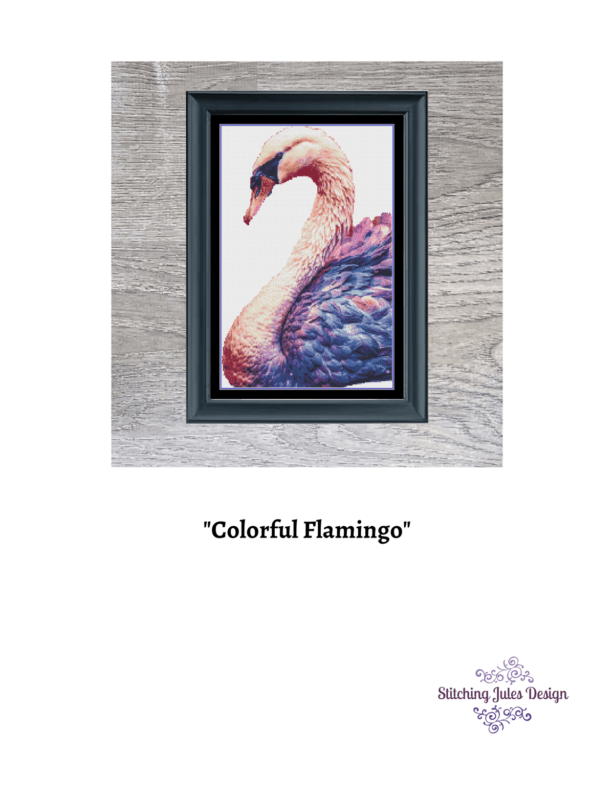 Stitching Jules Design Cross Stitch Pattern Flamingo Bird Cross Stitch Pattern Instant PDF Download