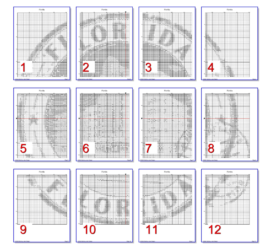 Stitching Jules Design Cross Stitch Pattern Florida Miami US State Counted Cross Stitch Pattern | Instant Download PDF