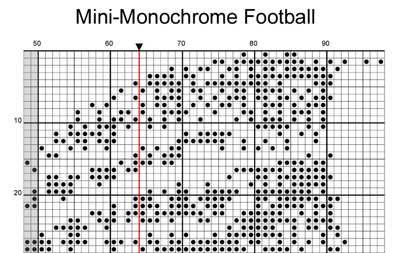 Stitching Jules Design Cross Stitch Pattern Football Mini Monochrome Counted Cross-Stitch Pattern | Instant  Download PDF